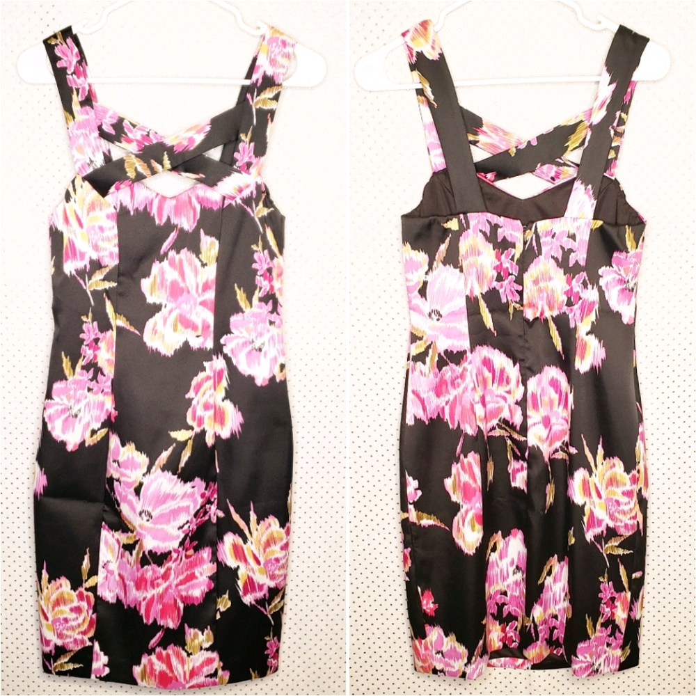 Cache Strappy neck floral sheath dress NWT